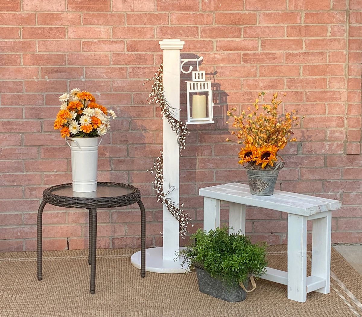 Orange Boho Porch Staging