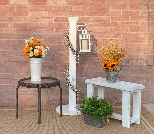 Orange Boho Porch Staging